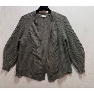 Universal Thread Cardigan Women's Size M Gray Cable Knit Open Front Cozy